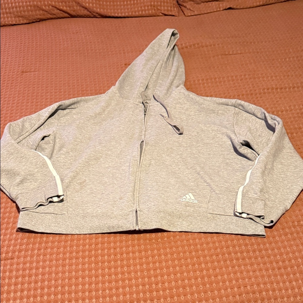 Adidas hooded zip up sweatshirt